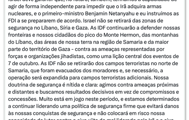Israel reafirma presença em áreas ocupadas no Líbano e Gaza Israel reafirma presença em áreas ocupadas no Líbano e Gaza