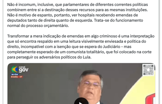 Eduardo Bolsonaro critica Flávio Dino após bloqueio de bens