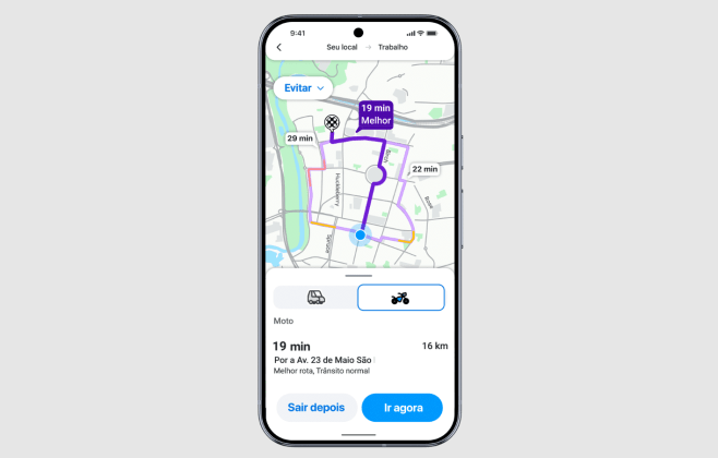 Waze apresenta navegação para motociclistas e buscas por voz