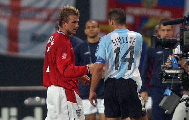História de polêmica entre Simeone e Beckham ressurge na Espanha