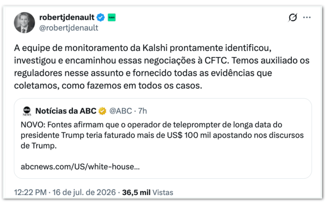 Operador de teleprompter de Trump sob investigação nos EUA