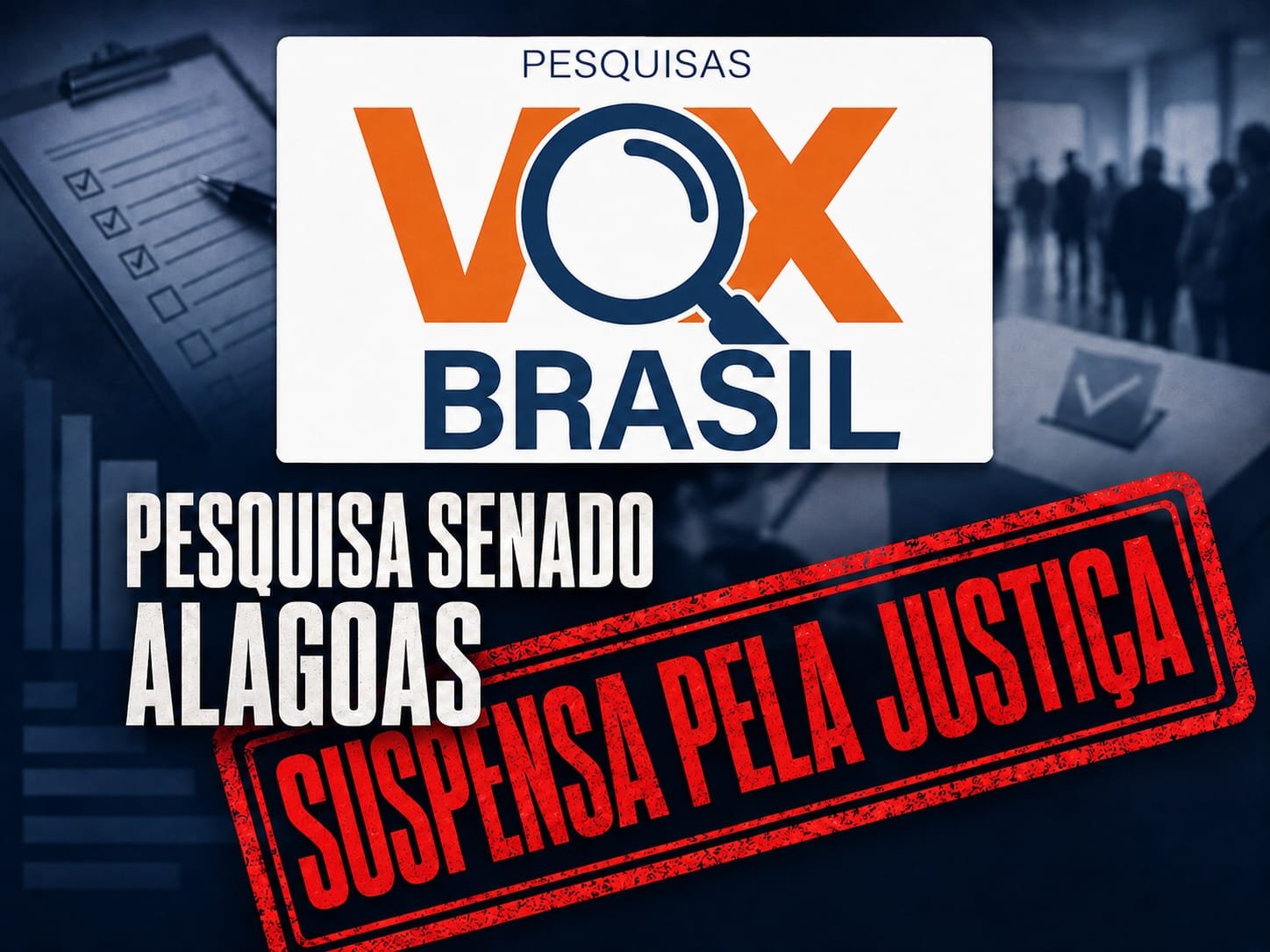 ELEIÇÕES 2026 – Tribunal Regional Eleitoral barra divulgação de amostragem sobre cenário político em Alagoas