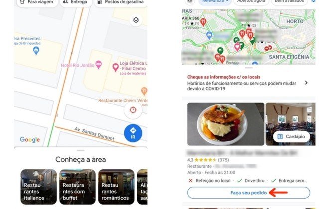 Google Maps permite pedidos de comida: o que muda para alagoanos