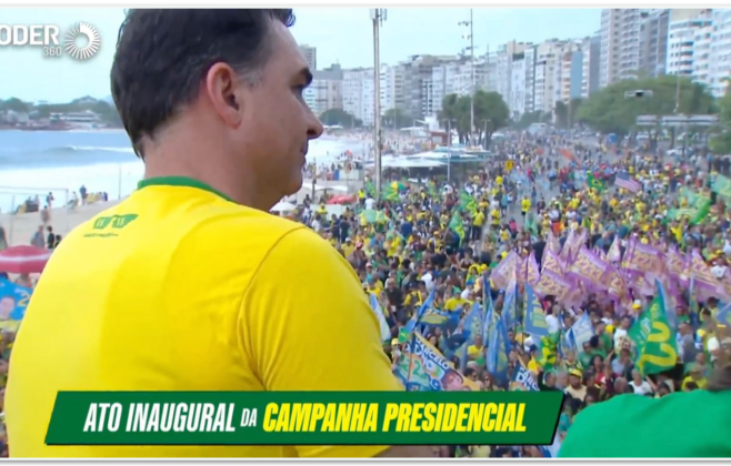Valdemar e Flávio Bolsonaro minimizam público no Rio de Janeiro Valdemar e Flávio Bolsonaro minimizam público no Rio de Janeiro