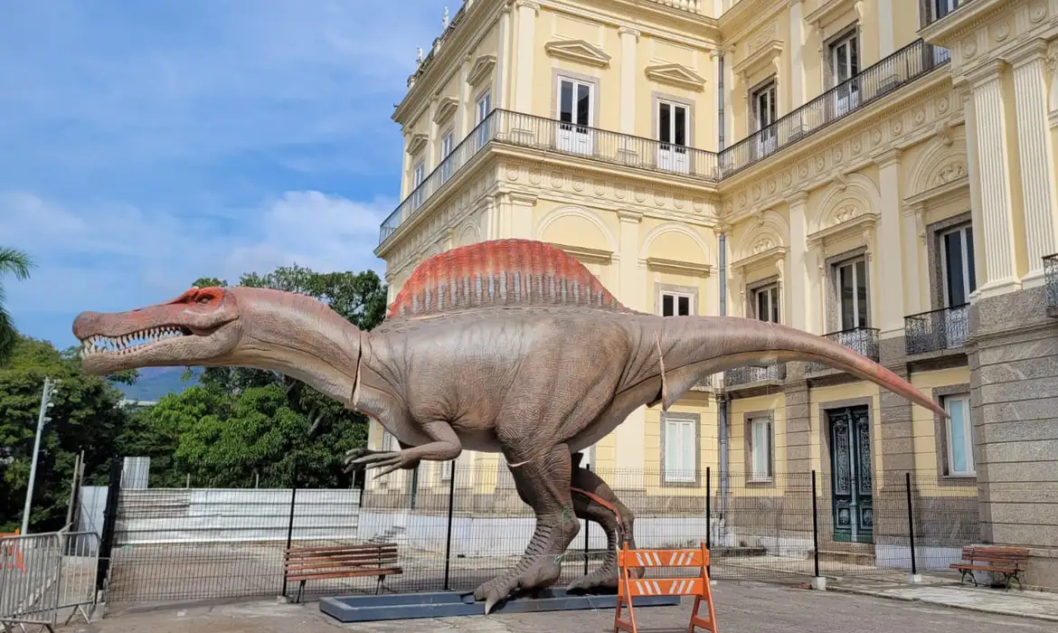 Museu Nacional recebe réplica de dinossauro de 15 metros